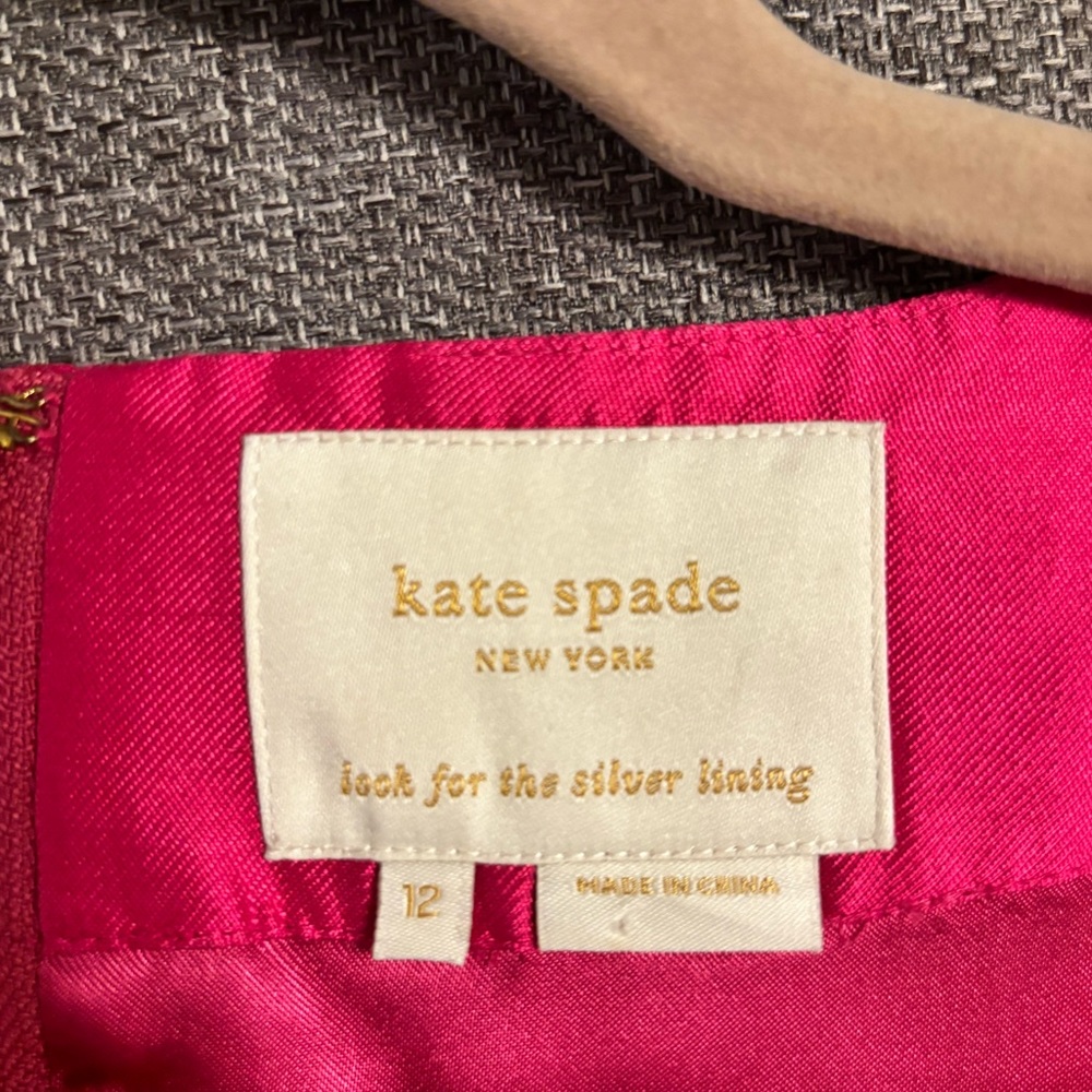 kate spade Hot Pink Bow-Front Sleeveless Fit-and-Flare Dress - Picture 2 of 4